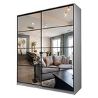 Шкаф-купе Max-МШ-23-6-20/2-55, 2000×600×2300 мм, зеркало, цвет ясень анкор светлый - Фото 1