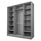Шкаф-купе Max-МШ-23-6-20/2-55, 2000×600×2300 мм, зеркало, цвет серый шагрень - фото 13519775