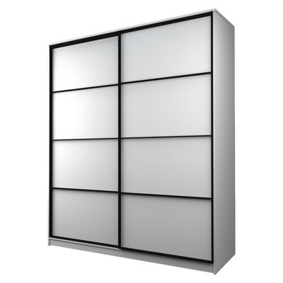 Шкаф - купе Max-МШ-23-6-22/2-11, 2200×600×2300 мм, цвет белый шагрень