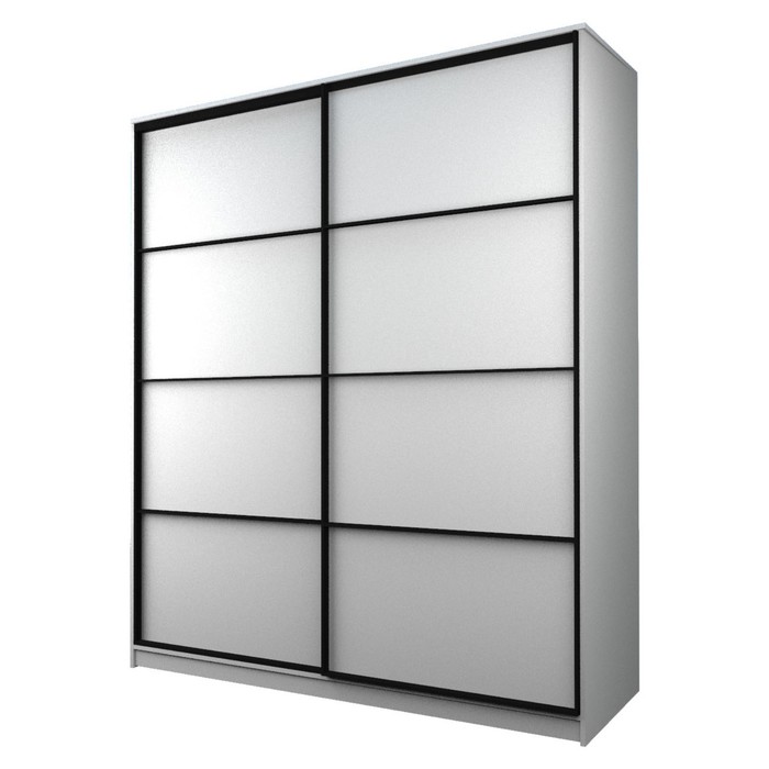 Шкаф - купе Max-МШ-23-6-22/2-11, 2200×600×2300 мм, цвет белый шагрень - Фото 1