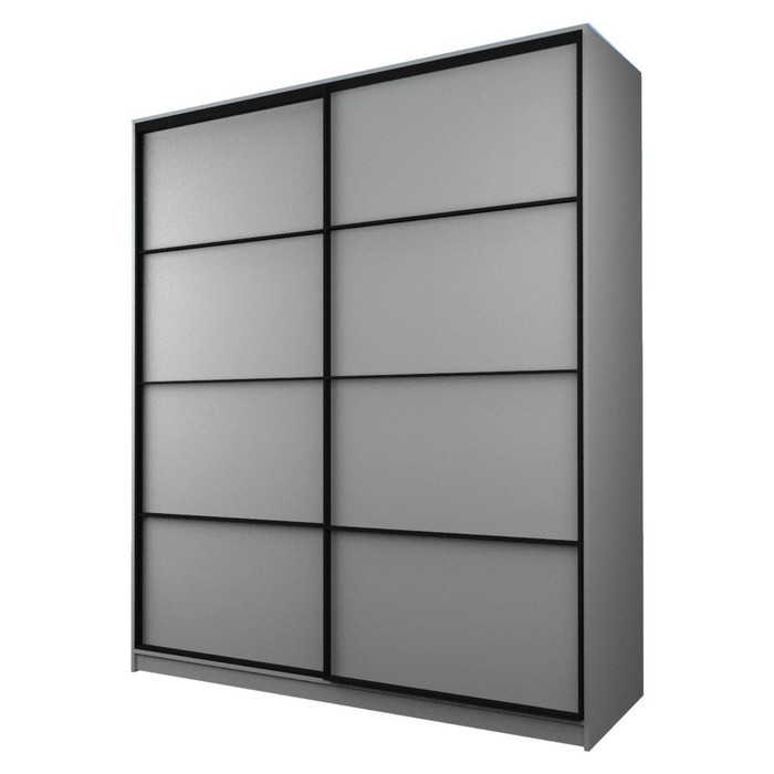 Шкаф-купе Max-МШ-23-6-22/2-11, 2200×600×2300 мм, цвет серый шагрень - Фото 1