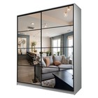 Шкаф-купе Max-МШ-23-6-22/2-55, 2200×600×2300 мм, зеркало, цвет белый шагрень - Фото 1