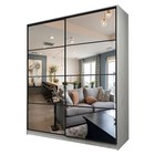 Шкаф-купе Max-МШ-23-6-22/2-55, 2200×600×2300 мм, зеркало, цвет дуб крафт белый - Фото 1