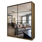 Шкаф-купе Max-МШ-23-6-22/2-55, 2200×600×2300 мм, зеркало, цвет дуб крафт золотой - Фото 1