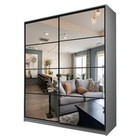 Шкаф - купе Max-МШ-23-6-22/2-55, с зеркалом, 2200×600×2300 мм, цвет серый шагрень - Фото 1