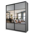 Шкаф-купе Max-МШ-23-6-22/2-77, 2200×600×2300 мм, зеркало, цвет серый шагрень - Фото 1