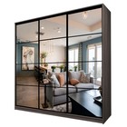 Шкаф-купе 3-х дверный Max 555, 2400×600×2300 мм, зеркало, цвет ясень шимо тёмный - Фото 1