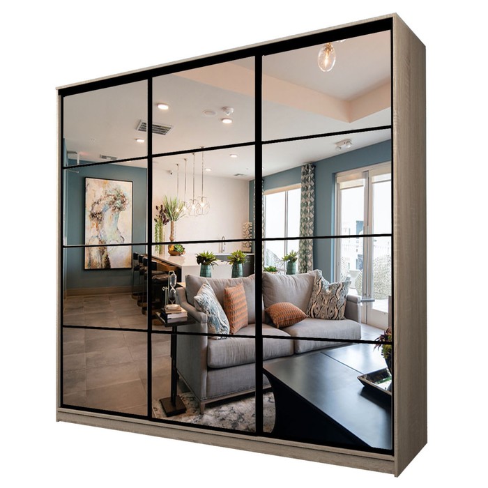 Шкаф - купе Max-МШ-23-6-24-555, с зеркалом, 2400×600×2300 мм, цвет дуб сонома - Фото 1