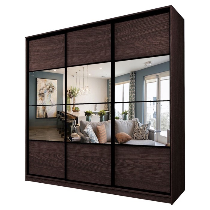 Шкаф-купе Max-МШ-23-6-24-777, 2400×600×2300 мм, зеркало, цвет венге - Фото 1