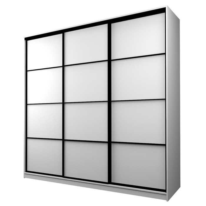 Шкаф-купе Max-МШ-23-6-24/2-111, 2400×600×2300 мм, цвет белый шагрень - Фото 1