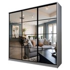 Шкаф-купе Max-МШ-23-6-24/2-555, 2400×600×2300 мм, зеркало, цвет ясень анкор светлый - Фото 1