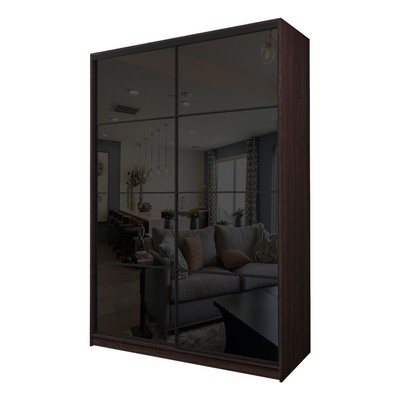 Шкаф – купе Max-МШ-23-6-16-22, 1600×600×2300 мм, цвет венге / стекло чёрное