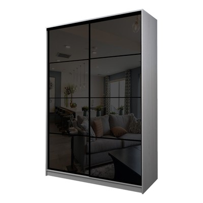 Шкаф – купе Max-МШ-23-6-16-22, 1600×600×2300 мм, цвет ясень анкор светлый / стекло чёрное