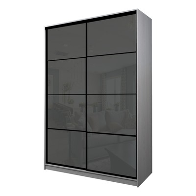 Шкаф - купе Max-МШ-23-6-16-22, 1600×600×2300 мм, цвет ясень анкор светлый / стекло тёмно-серое