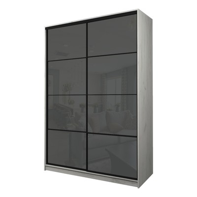 Шкаф - купе Max-МШ-23-6-16-22, 1600×600×2300 мм, цвет дуб крафт белый / стекло тёмно-серое