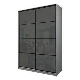 Шкаф купе 2-х дверный Max 22, 1600×600×2300 мм, цвет серый шагрень / стекло тёмно-серое