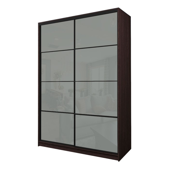 Шкаф-купе Max-МШ-23-6-16-22, 1600×600×2300 мм, цвет венге / стекло светло-серое - Фото 1