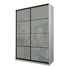 Шкаф - купе Max-МШ-23-6-16-22, 1600×600×2300 мм, цвет белый шагрень/стекло светло - серое - Фото 1