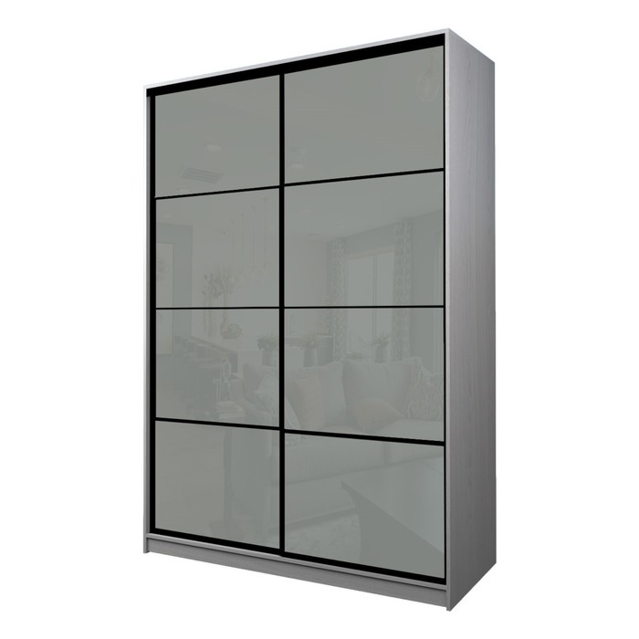 Шкаф-купе Max-МШ-23-6-16-22, 1600×600×2300 мм, ясень анкор светлый / стекло светло-серое - Фото 1