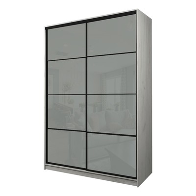 Шкаф-купе Max-МШ-23-6-16-22, 1600×600×2300 мм, цвет дуб крафт белый / стекло светло-серое