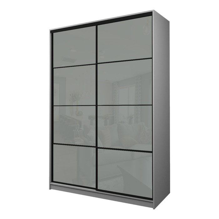 Шкаф-купе Max-МШ-23-6-16-22, 1600×600×2300 мм, цвет серый шагрень / стекло светло-серое - Фото 1