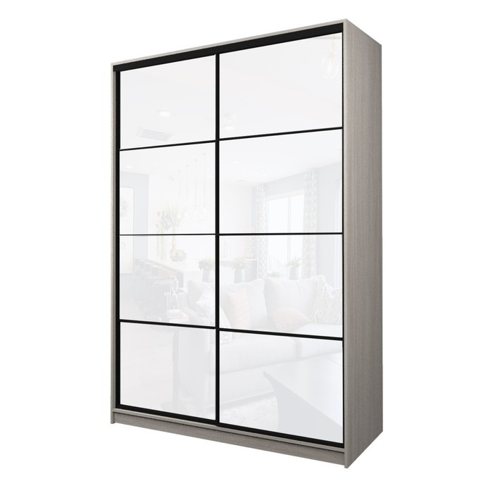 Шкаф-купе Max-МШ-23-6-16-22, 1600×600×2300 мм, цвет ясень шимо светлый / стекло белое - Фото 1