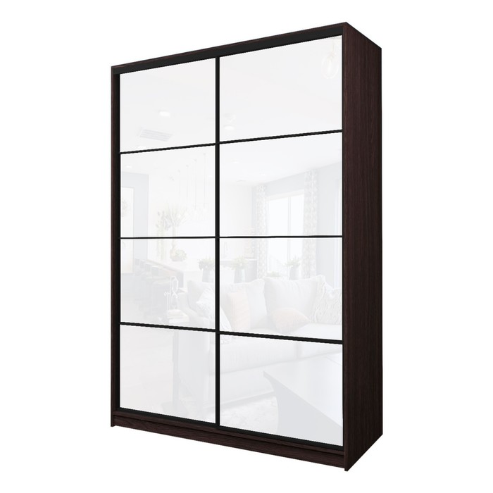 Шкаф-купе Max-МШ-23-6-16-22, 1600×600×2300 мм, цвет венге / стекло белое - Фото 1