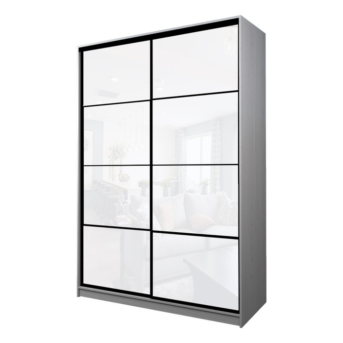 Шкаф-купе Max-МШ-23-6-16-22, 1600×600×2300 мм, цвет ясень анкор светлый / стекло белое - Фото 1