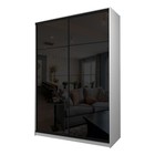 Шкаф-купе Max-МШ-23-6-18-22, 1800×600×2300 мм, цвет белый шагрень / стекло чёрное - Фото 1