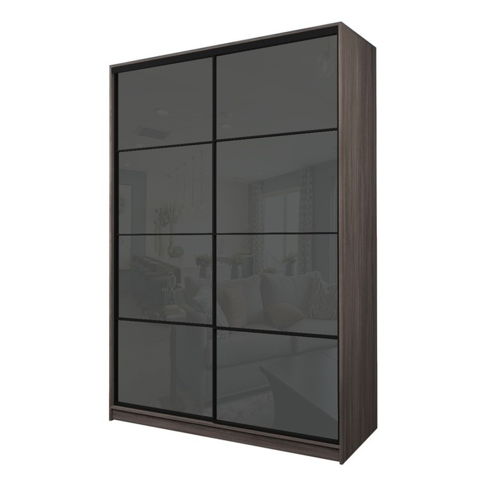 Шкаф-купе 2-х дверный Max 22, 1800×600×2300 мм, цвет ясень шимо тёмный / стекло тёмно-серое - Фото 1