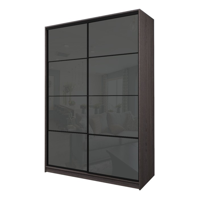 Шкаф-купе 2-х дверный Max 22, 1800×600×2300 мм, цвет ясень анкор тёмный / стекло тёмно-серое - Фото 1