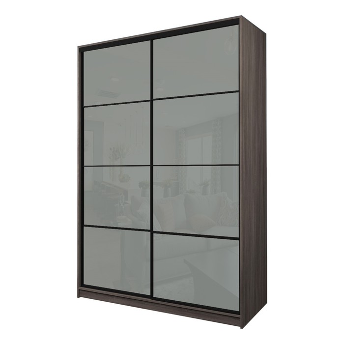 Шкаф-купе 2-х дверный Max 22, 1800×600×2300 мм, цвет ясень шимо тёмный / стекло светло-серое - Фото 1