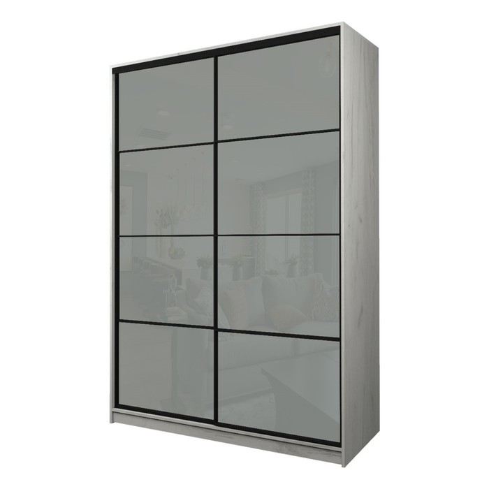 Шкаф-купе Max-МШ-23-6-18-22, 1800×600×2300 мм, цвет дуб крафт белый / стекло светло-серое - Фото 1