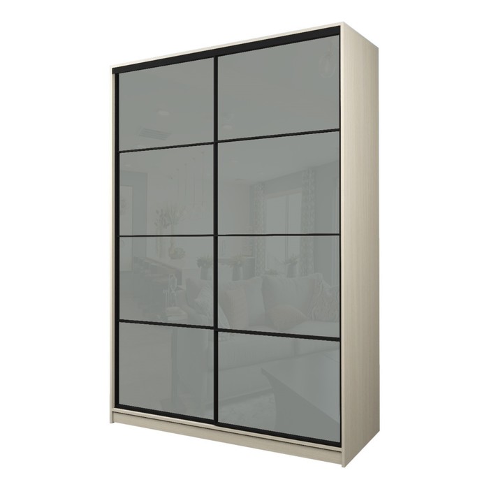 Шкаф-купе Max-МШ-23-6-18-22, 1800×600×2300 мм, цвет дуб молочный / стекло светло-серое - Фото 1
