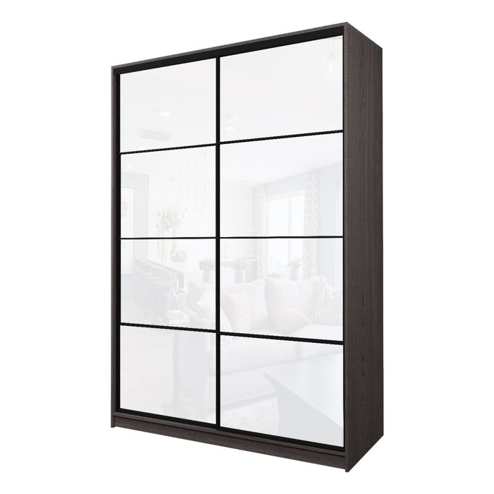 Шкаф-купе 2-х дверный Max 22, 1800×600×2300 мм, цвет ясень анкор тёмный / стекло белое - Фото 1