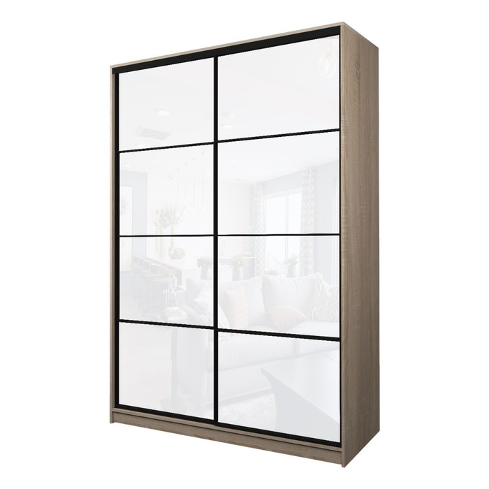 Шкаф-купе Max-МШ-23-6-18-22, 1800×600×2300 мм, цвет дуб сонома / стекло белое - Фото 1