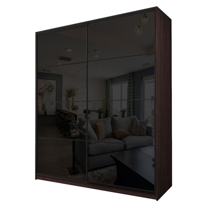 Шкаф-купе Max-МШ-23-6-20/2-22, 2000×600×2300 мм, цвет венге / стекло чёрное - Фото 1