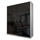 Шкаф-купе Max-МШ-23-6-20/2-22, 2000×600×2300 мм, цвет белый шагрень / стекло чёрное - Фото 1