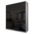 Шкаф-купе Max-МШ-23-6-20/2-22, 2000×600×2300 мм, цвет ясень анкор светлый / стекло чёрное - Фото 1