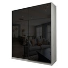 Шкаф-купе Max-МШ-23-6-20/2-22, 2000×600×2300 мм, цвет дуб крафт белый / стекло чёрное - Фото 1