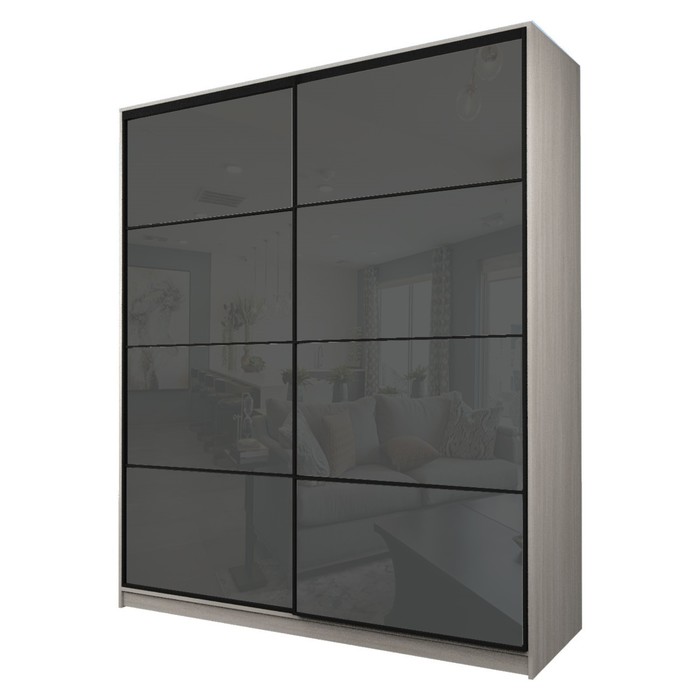 Шкаф-купе Max-МШ-23-6-20/2-22, 2000×600×2300 мм, ясень шимо светлый / стекло тёмно-серое - Фото 1