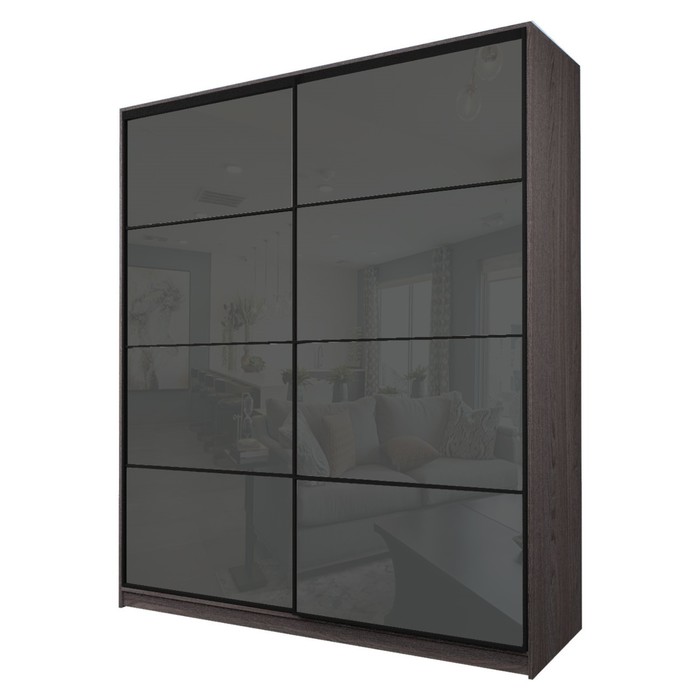 Шкаф-купе 2-х дверный Max 2/22, 2000×600×2300 мм, цвет ясень анкор тёмный / стекло тёмно-серое - Фото 1