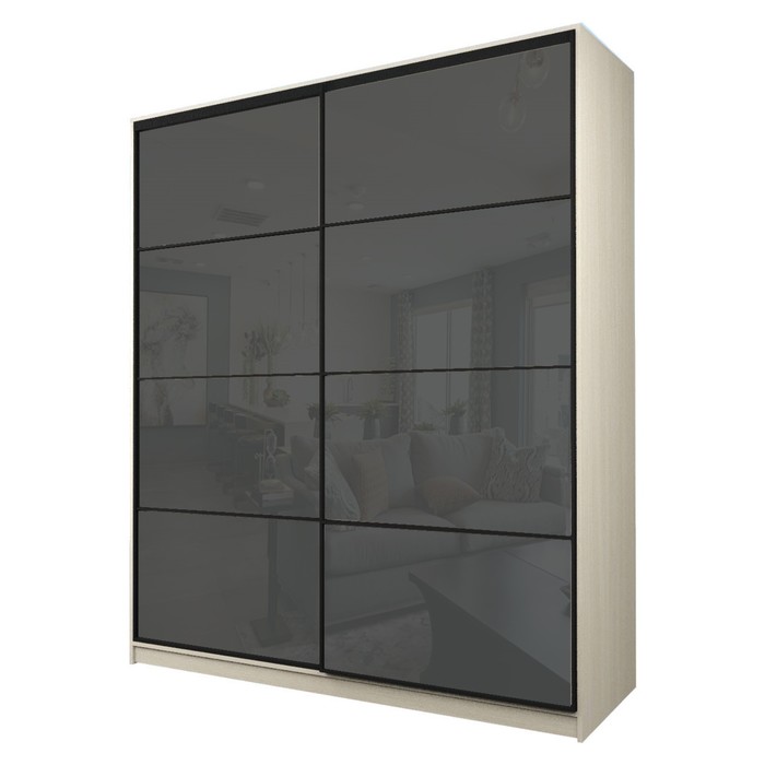 Шкаф-купе Max-МШ-23-6-20/2-22, 2000×600×2300 мм, цвет дуб молочный / стекло тёмно-серое - Фото 1