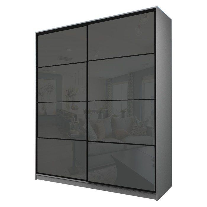 Шкаф-купе Max-МШ-23-6-20/2-22, 2000×600×2300 мм, цвет серый шагрень / стекло тёмно-серое - Фото 1