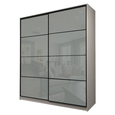 Шкаф - купе Max-МШ-23-6-20/2-22, 2000×600×2300 мм, цвет ясень шимо светлый / стекло светло-серое