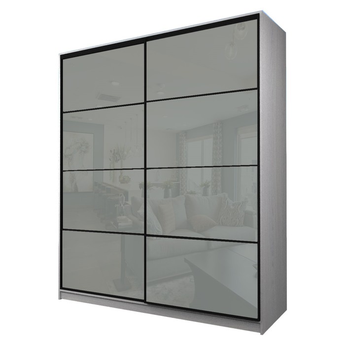 Шкаф-купе Max-МШ-23-6-20/2-22, 2000×600×2300 мм, ясень анкор светлый/стекло светло-серое - Фото 1