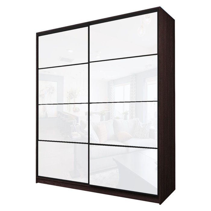 Шкаф-купе Max-МШ-23-6-20/2-22, 2000×600×2300 мм, цвет венге / стекло белое - Фото 1