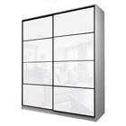 Шкаф - купе Max-МШ-23-6-20/2-22, 2000×600×2300 мм, цвет белый шагрень/стекло белое - Фото 1