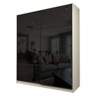 Шкаф-купе Max-МШ-23-6-22/2-22, 2200×600×2300 мм, цвет дуб молочный / стекло чёрное - Фото 1