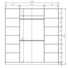 Шкаф-купе Max-МШ-23-6-22/2-22, 2200×600×2300 мм, дуб крафт белый / стекло тёмно-серое - Фото 3